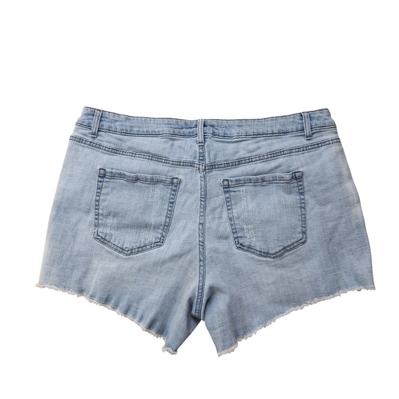 Lane Bryant Light Wash Distressed Girlfriend Denim Shorts Womens Plus Size 18 - Picture 2 of 6